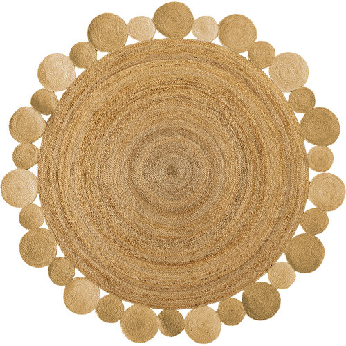 Alfombra teplón natural/crema pvc 220 x 300cm 23 Alfombra beige yute corona 90 x 90cm