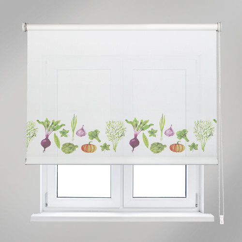 Estor enrollable vegetables blanco de 105x190cm