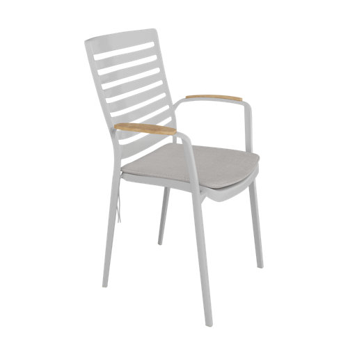 Silla de jardín con cojín de exterior de aluminio portals 2