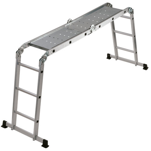 Escaleras Escamoteables 24 Escalera multiposición aluminio 3+3+3+3 peldaños4,35 m altura máxima
