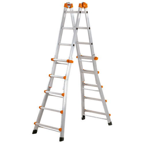 Escaleras Escamoteables 25 Escalera multiposición aluminio 5x5 peldaños 5,70 m altura máxima