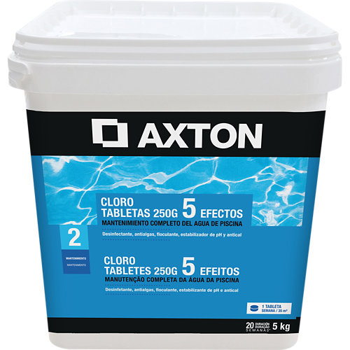 Cloro 5 efectos axton en pastillas 5 kg