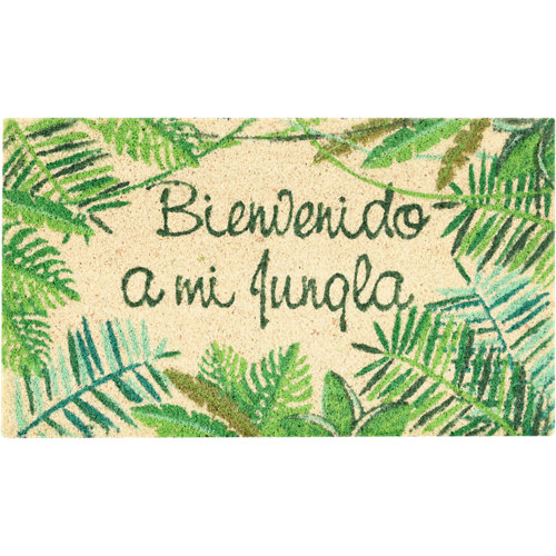 Felpudo verde de coco 40 x 70 cm