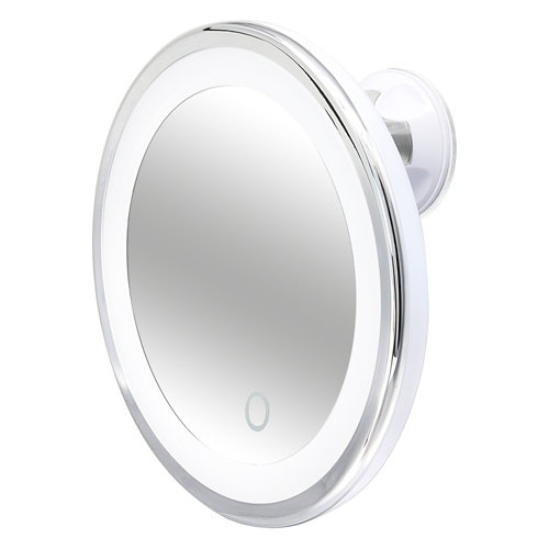 Espejo de aumento con luz x7 gris / plata