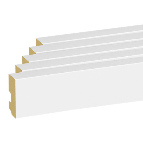 Pack de 5 rodapiés de mdf blanco 10x2205x1,5 cm