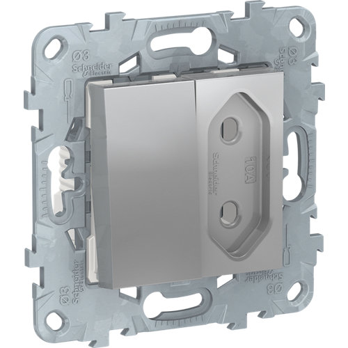 Interruptor + enchufe schneider new unica aluminio