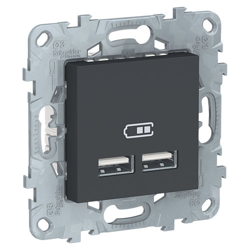 Toma de usb schneider new unica antracita