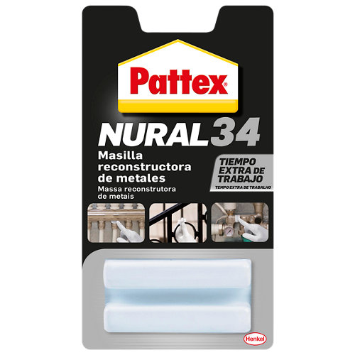 Masilla reparadora metal pattex nural 34, 50 grs.