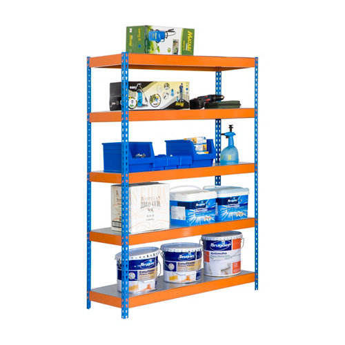 Estanteria bricoforte metal azul/naranja/galva 200x100x45cm