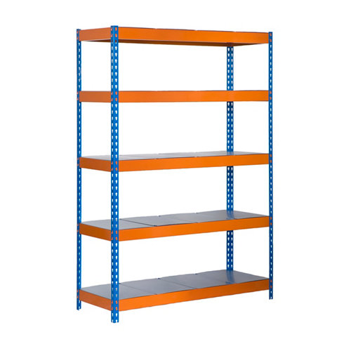 Estanteria bricoforte metal azul/naranja/galva 200x100x60cm