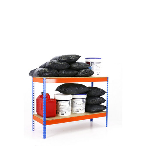 Estanteria ecoforte azul/naranja/madera 90x150x60cm