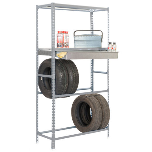 Estanteria simongarage megaplus gris con cajon 200x120x40cm