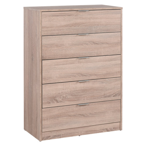 Cajonera 5 cajones serie one roble cambrian 110.9x80x40cm (altoxanchoxfondo cm)