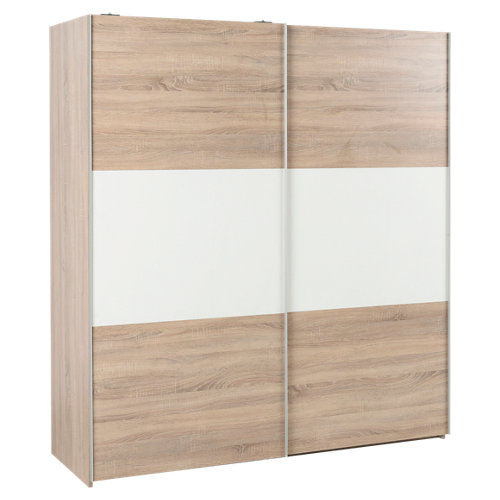 Armario serie one roble cambrian-blanco corredera 2pta 200x180x61.5cm