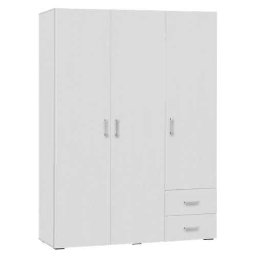 Armario serie one blanco abatible 3 puertas y 2 cajones
