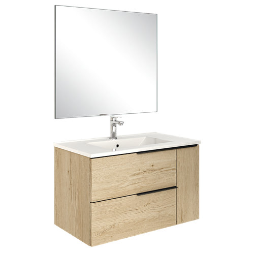 Conjunto baño con lavabo y espejo reing 79.5x43 cm