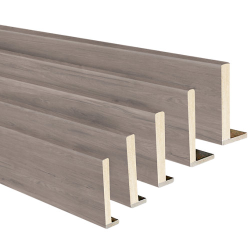 Pack de 3 molduras mdf roble 30 x 10 mm 27 Kit de 5 tapetas en l mdf roble gris 90 x 10 mm