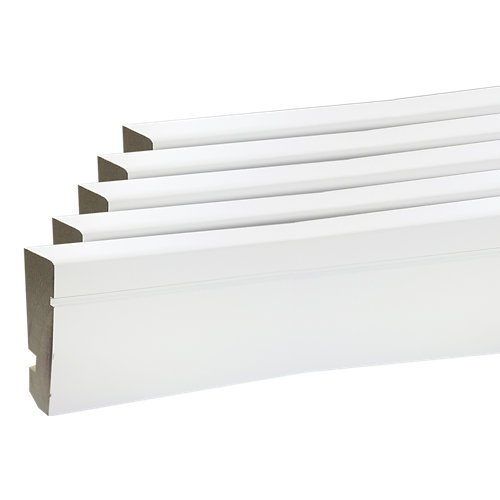 Rodapié blanco de mdf 14 cm con pasacable