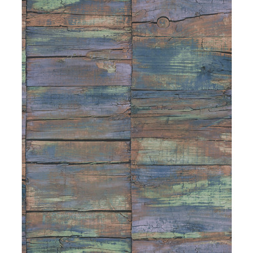 Papel imitación madera azul 5,3 m²