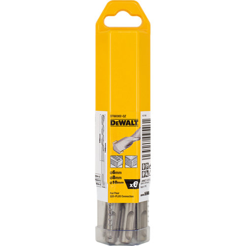 6 piezas de broca para hormigón dewalt dt60302-qz