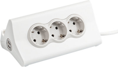 Legrand color blanco cable de 3mts de la gama ‘Standard’ 3 tomas corriente 695002 Bases Múltiples Standard Regleta con 3 enchufes 