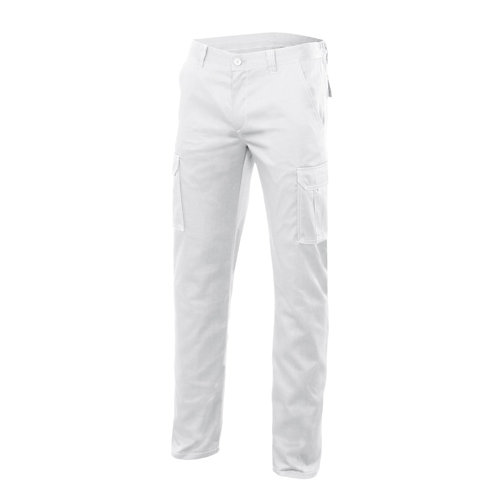 Pantalon multibolsillo stretch blanco 50