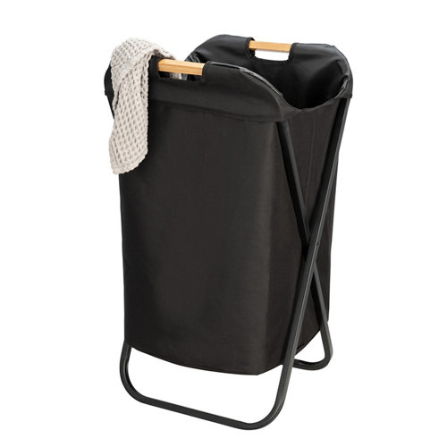 Cesto de ropa loft negro 72 l de la marca Wenko en acabado de color Negro fabricado en Poliéster