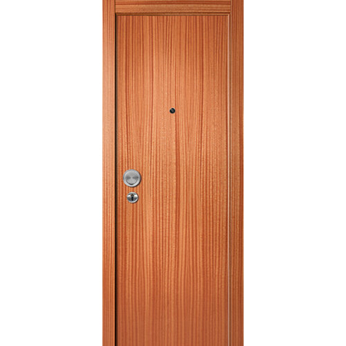 Puerta de entrada blindada lisa derecha sapelly/roble de 85.7x205 cm