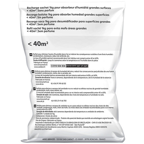 Recambio bolsa absorbente humedad equation neutro 1 kg