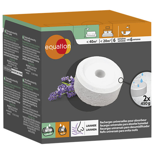 Pack 2 recambios absorbe humedad equation lavanda 450 gr