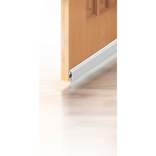 Burlete aluminio adhesivo labial blanco para puerta 1 m