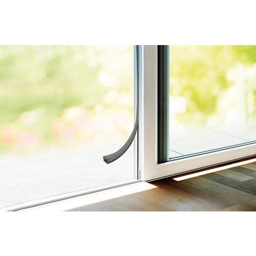 Burlete gris con flecos para puertas 6 m