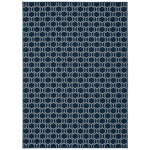 Alfombra azul polipropileno in-out clhoe 20405 140 x 200cm