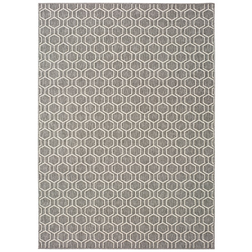 Alfombra gris polipropileno in-out clhoe 20405 140 x 200cm