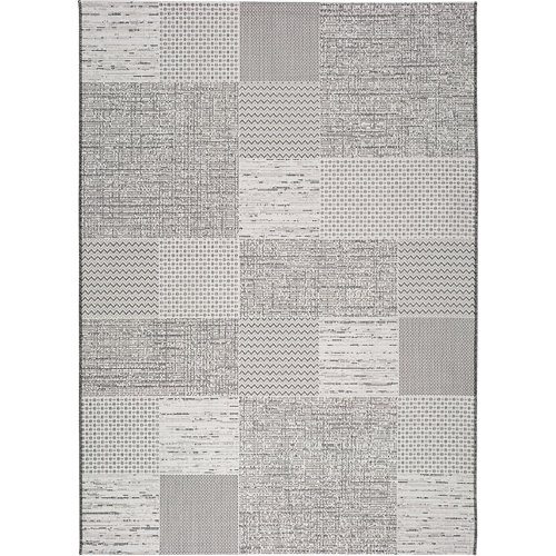 Alfombra gris polipropileno in-out weave 9162 155 x 230cm