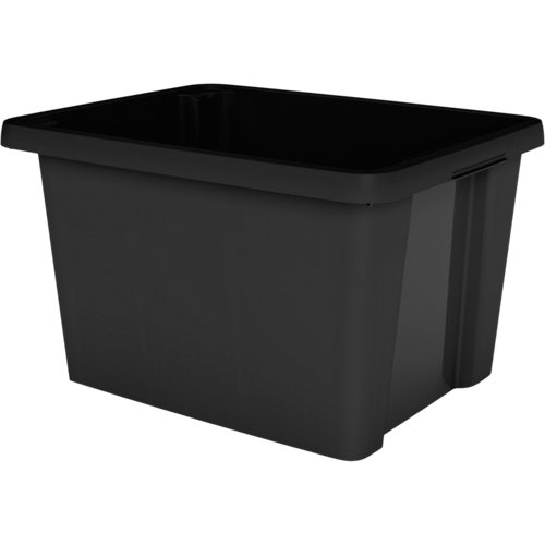 Caja plastico negro de 26x43x34 cm y capacidad de 26l