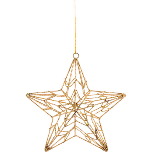 Adorno colgante de estrella dorado 15 cm