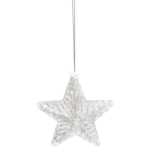 Adorno colgante en forma de estrella blanca navidad 10 cm