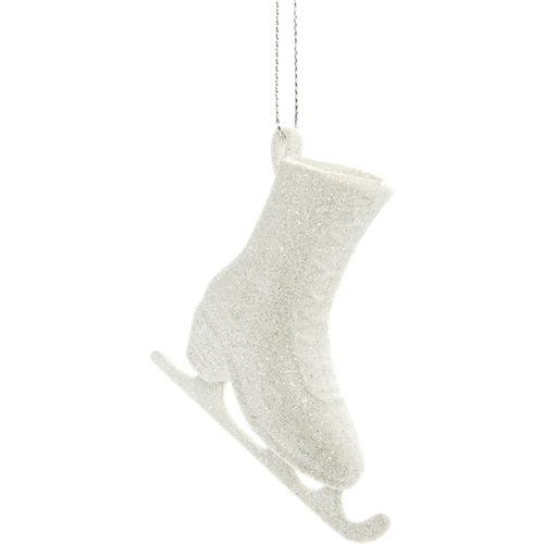 Set de 2 adornos colgantes de patines blanco 7,5 cm