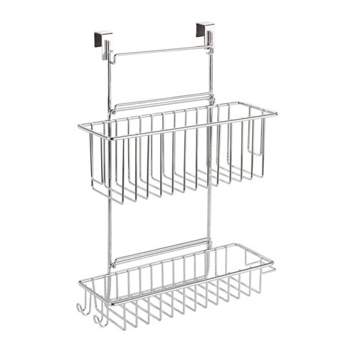 Cesto para puerta de armario doble cromo 32 x 12,5 x 47 cm
