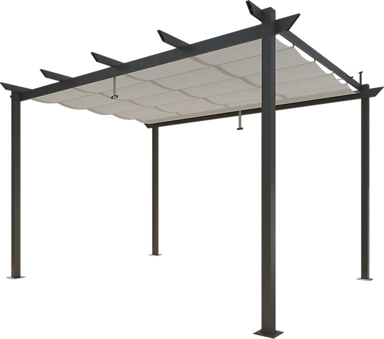 Pérgola de aluminio NATERIAL Omega negro de 400x400 cm · LEROY MERLIN