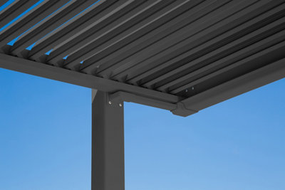 Pérgola aluminio NATERIAL Persea gris antracita 320x360 cm · LEROY MERLIN