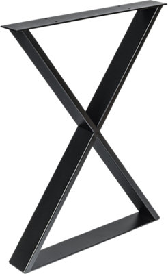 Pata fija aspa de acero para mesas y encimeras 58 x 71,2 cm color negro mate · MERLIN