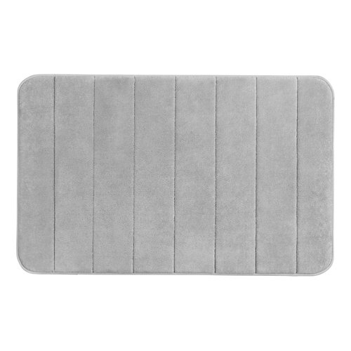 Alfombra de baño memory foam gris 80x50 cm