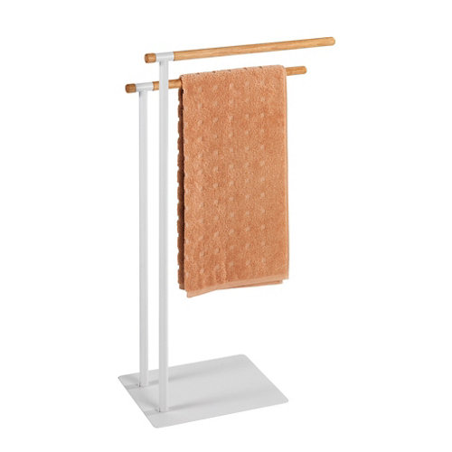 Toallero de pie macao blanco, marrón 43x79 cm de la marca Wenko en acabado de color Gris / plata fabricado en Metal
