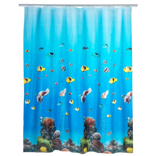 Cortina de baño ocean azul 180x200 cm de la marca Wenko en acabado de color Azul fabricado en PEVA