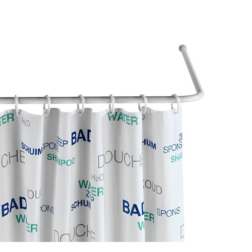 Barra de baño angular universal medidas adapatables blanca de la marca Wenko en acabado de color Blanco fabricado en Aluminio