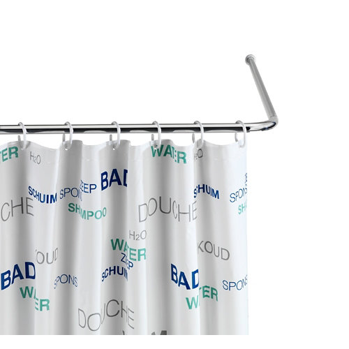 Barra de baño angular universal medidas adapatables cromo de la marca Wenko en acabado de color Gris / plata fabricado en Aluminio