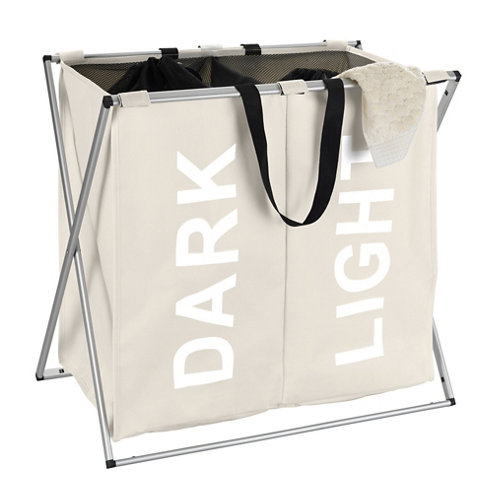 Cesto de ropa duo beige, gris / plata, negro 120 l de la marca Wenko en acabado de color Beige fabricado en Poliéster