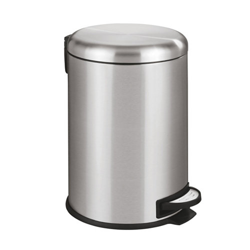 Papelera de baño leman easy close plata 20l de la marca Wenko en acabado de color Gris / plata fabricado en Acero inoxidable